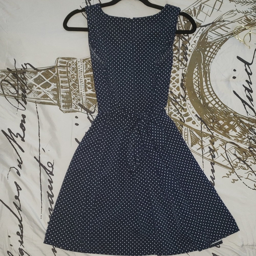 Navy Polka Dot Dress